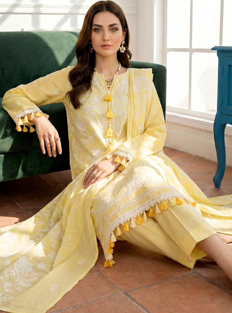 Noor-e-Fajar AYRA NF-1540 Embroidered Lawn Suit 3 Piece | Luxury Lawn Collection Pakistan