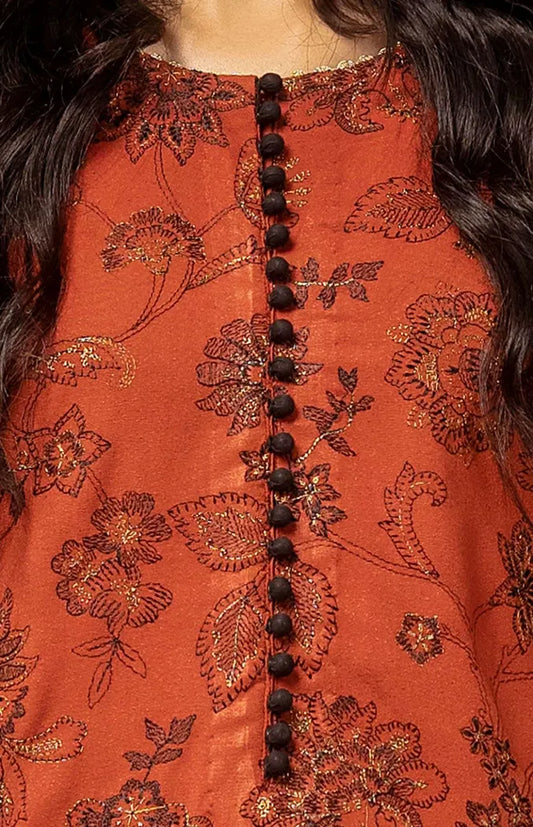 Embroidered Karandi Suit with Pashmina Dupatta BY GUL AHMED V02 – AP42001
