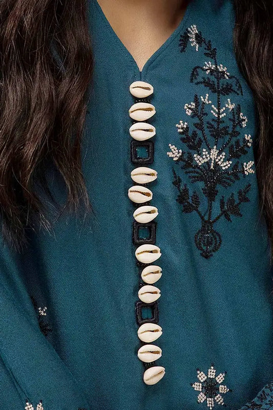 Embroidered Acrylic Suit with Pashmina Dupatta BY GUL AHMED V02 – AP42033