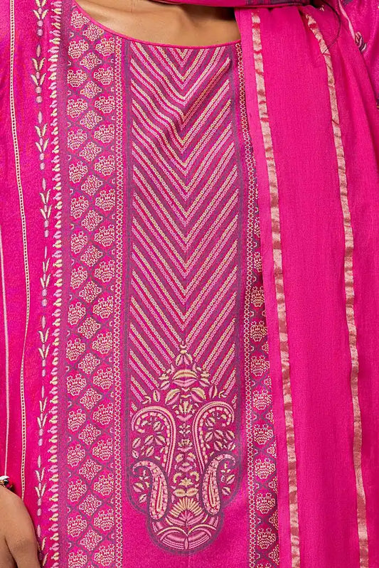 Lacquer Printed Stripe Karandi Suit with Yarn Dyed Dupatta BY GUL AHMED V02 – YD 42010