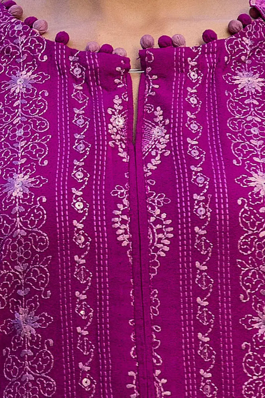 Embroidered Karandi Suit with Embroidered Karandi Dupatta BY GUL AHMED V02 – AY42009