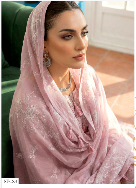Noor-e-Fajar AYRA NF-1531 Embroidered Lawn Suit 3 Piece | Luxury Lawn Collection Pakistan
