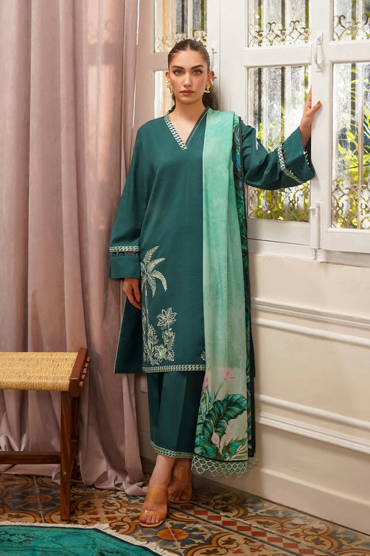PRINTED + EMBROIDERED KHADDAR AUTUMN WINTER BY SAHAR – Emerald Envy