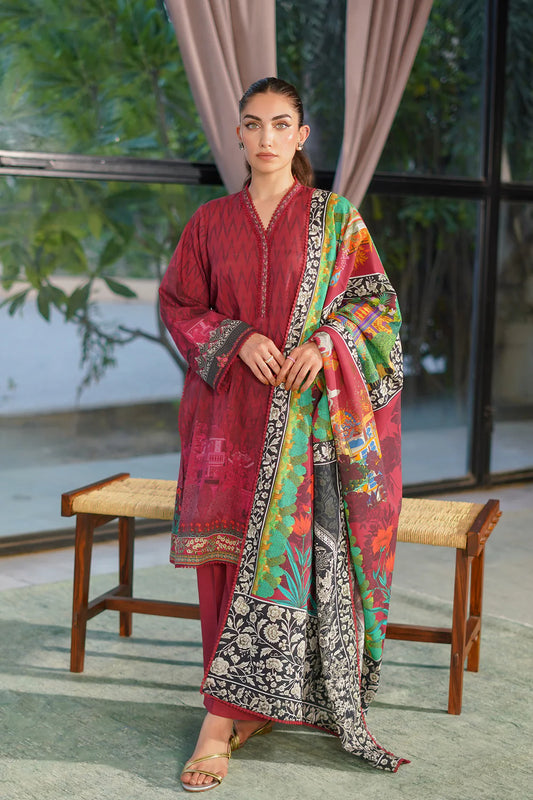 PRINTED KHADDAR AUTUMN WINTER BY SAHAR – Crimson Petal