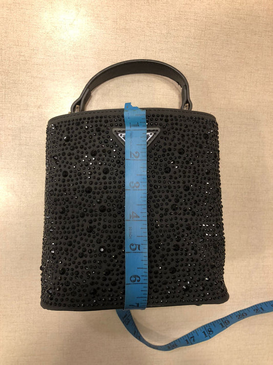 Luxury Rhinestone Mini Handbag for Women (8 × 7 Inches) – Stylish Sparkling Party Purse | Elegant Top Handle Bag for Weddings & Events (without box) (Black)