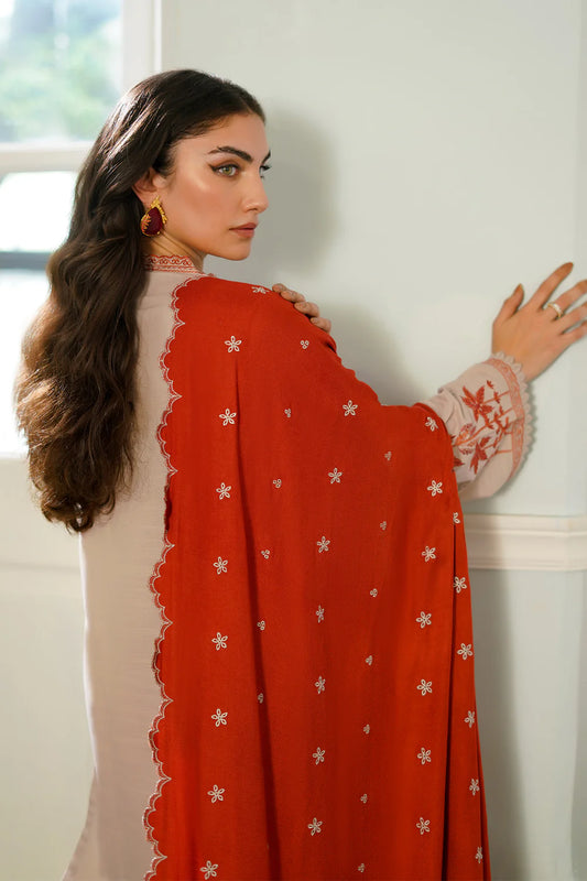 EMBROIDERED KHADDAR AUTUMN WINTER BY SAHAR – Copper Cascade