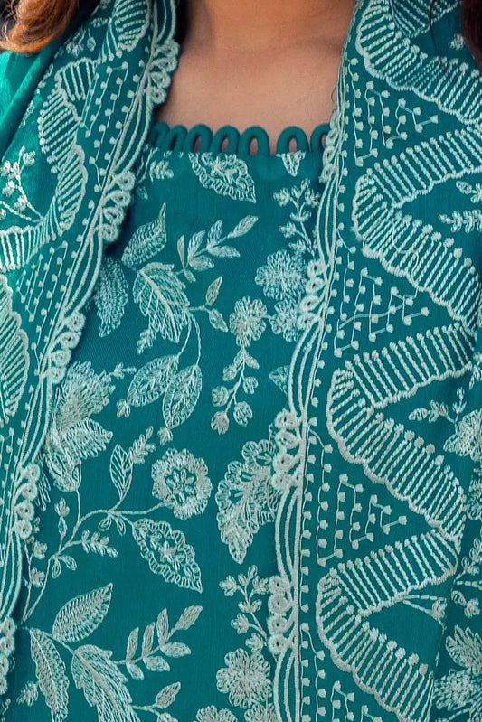 Embroidered Acrylic Suit with Embroidered Acrylic Dupatta BY GUL AHMED V02 – AP42010