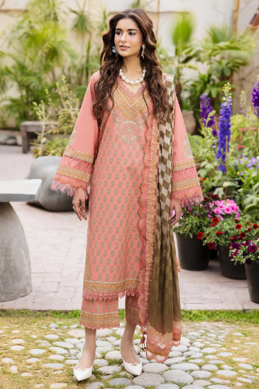 Charizma Andaaz Unstitched Lawn Suit 3 Piece Vol-1 Design CH-07 | Embroidered Lawn with Chiffon Dupatta Pakistan