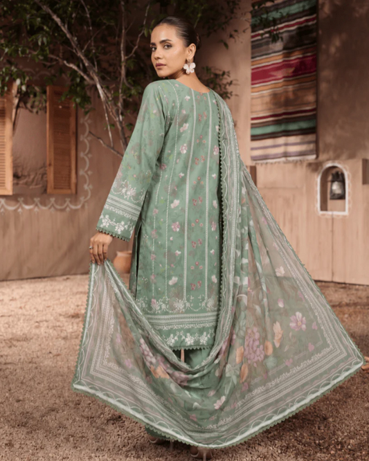 Ayleen Vol#2 Rangkaari 3pc Lawn Digital Print Embroidered shirt & Lawn Voil Printed Dupatta