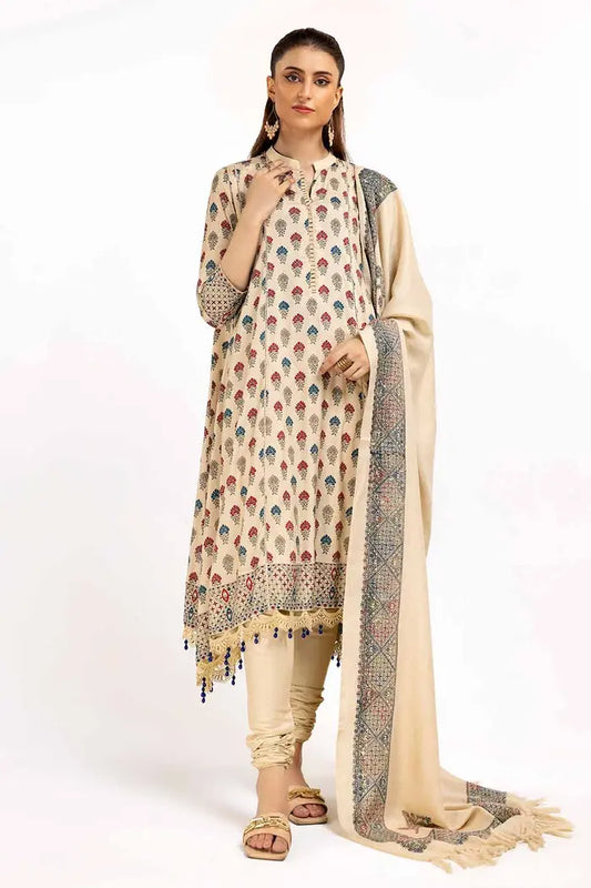 Printed Linen Suit with Embroidered Printed Pashmina Dupatta BY GUL AHMED V02 – AP42049