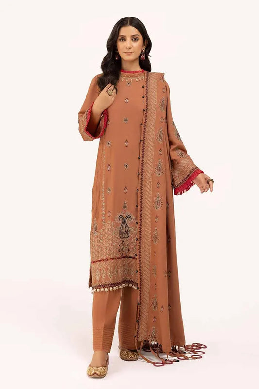 Embroidered Karandi Suit with Embroidered Karandi Dupatta BY GUL AHMED V02 – AY42005