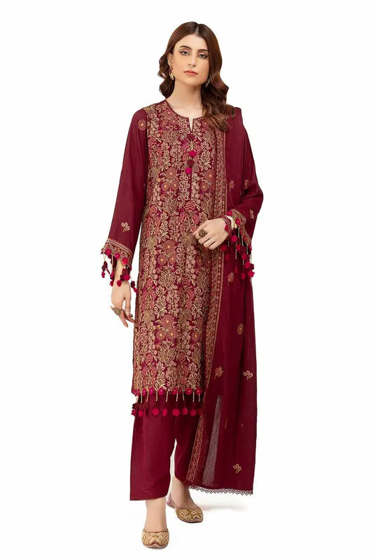 Embroidered Karandi Suit with Embroidered Karandi Dupatta BY GUL AHMED V02 – AY42006
