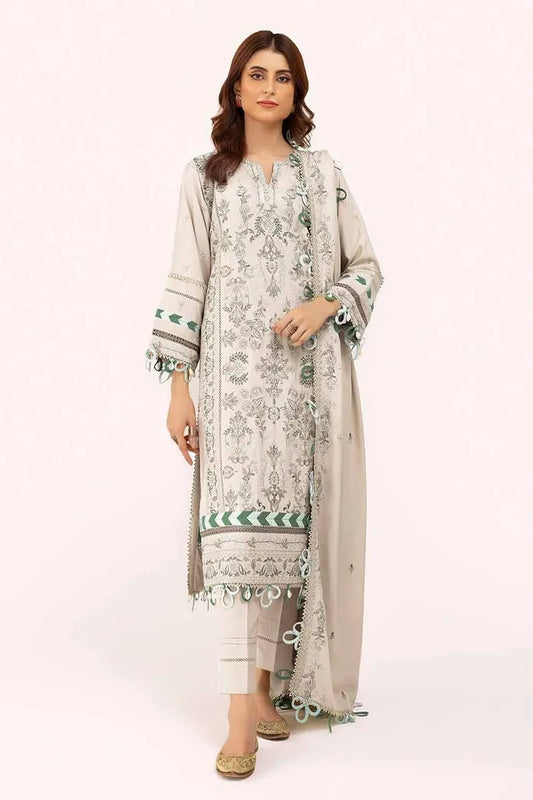 Embroidered Karandi Suit with Embroidered Karandi Dupatta BY GUL AHMED V02 – AY42007