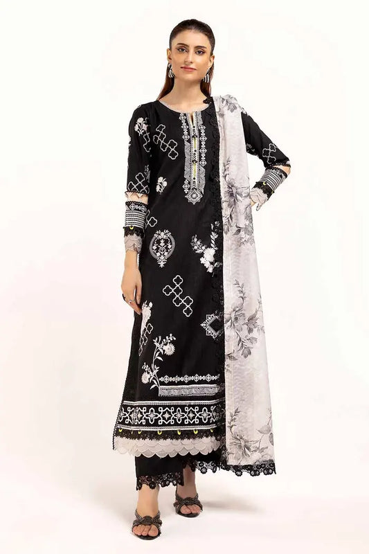 Embroidered Khaddar Suit with Printed Zari Jacquard Dupatta BY GUL AHMED V02 – ST 42010