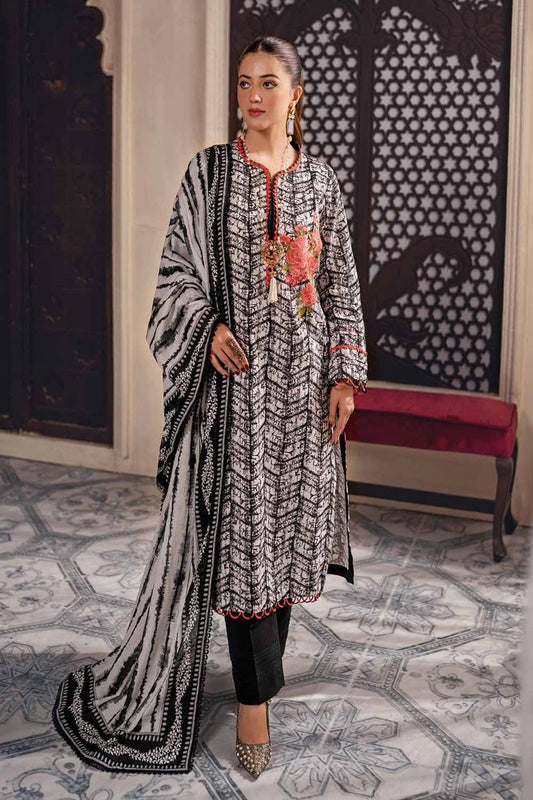 3PC Printed Embroidered Lawn Unstitched Suit CL-42093