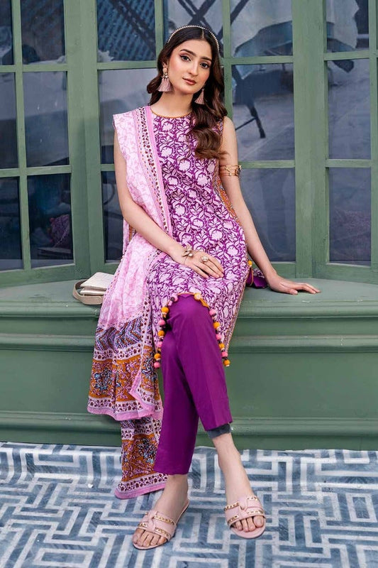 3PC Printed Lawn Unstitched Suit CL-42132 B