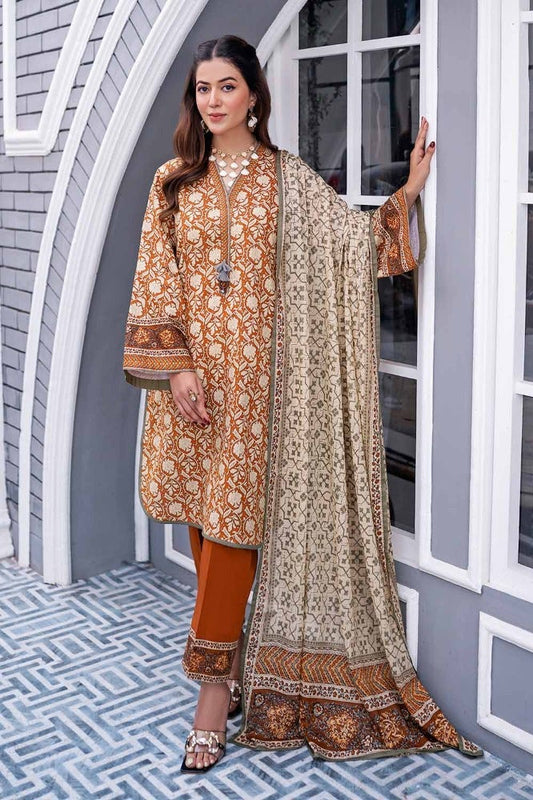 3PC Printed Lawn Unstitched Suit CL-42132 A