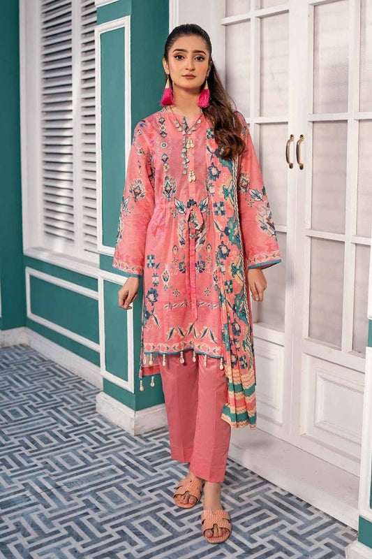 3PC Printed Lawn Unstitched Suit CL-42124