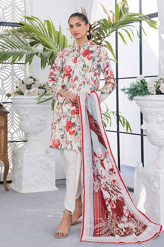 3PC Printed Lawn Unstitched Suit CL-42144