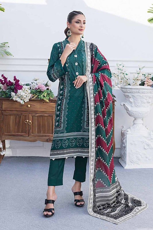 3PC Printed Lawn Unstitched Suit CL-42204 A