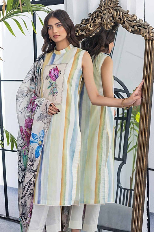 3PC Printed Lawn Unstitched Suit CL-42029 A