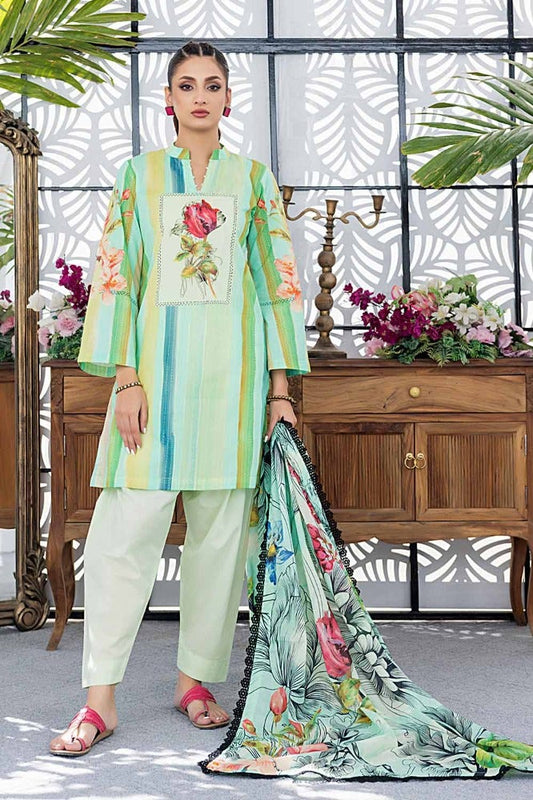 3PC Printed Lawn Unstitched Suit CL-42029 B