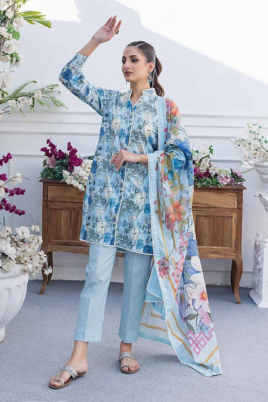 3PC Printed Lawn Unstitched Suit CL-42100 B