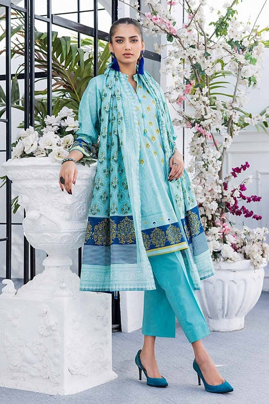 3PC Printed Lawn Unstitched Suit CL-42123 B