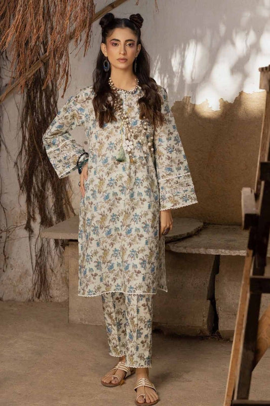 2PC Printed Lawn Unstitched Suit with Croatia Laces TL-42010