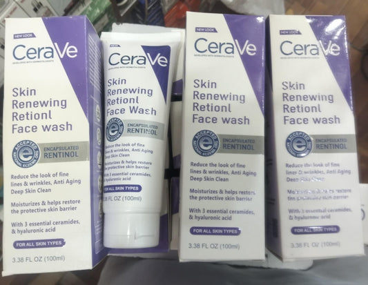 Renewing Retinol Face Wash – Anti-Aging Cleanser with Ceramides & Hyaluronic Acid for All Skin Types (100ml)