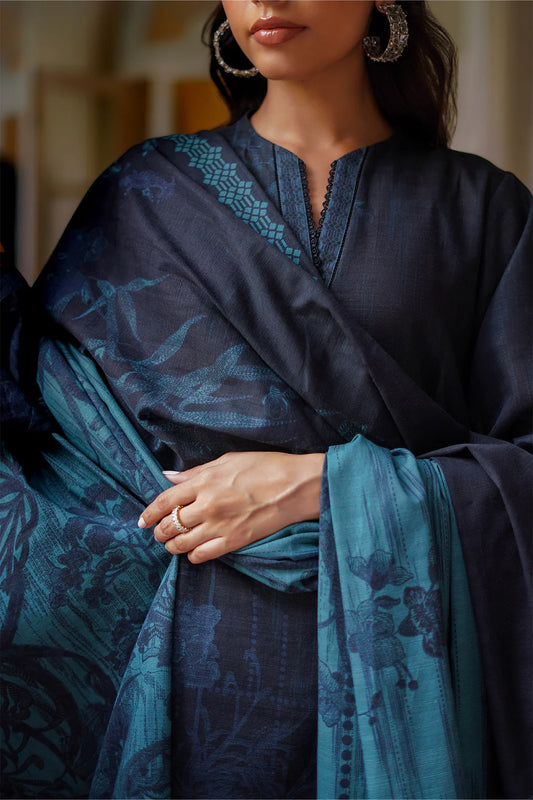 PRINTED KHADDAR AUTUMN WINTER BY SAHAR – Midnight Tide