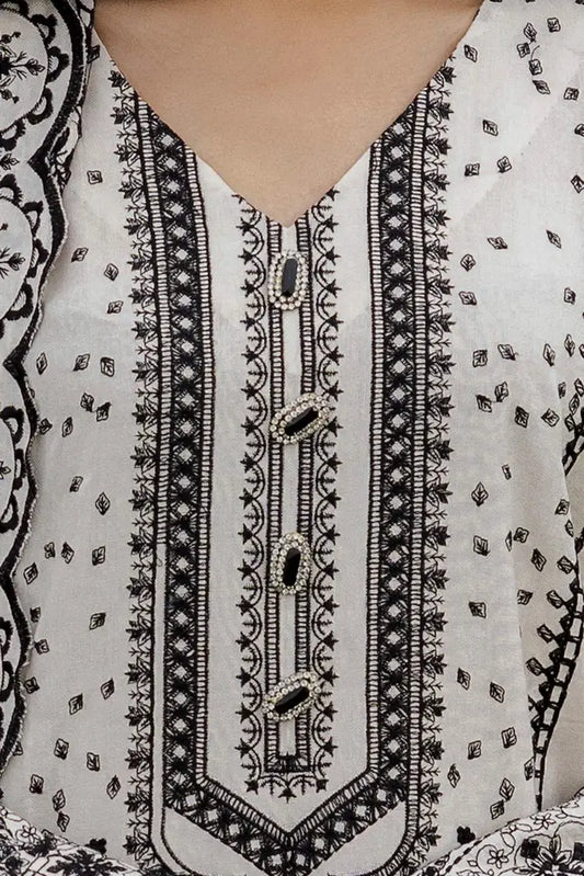 Embroidered Acrylic Suit with Embroidered Acrylic Dupatta BY GUL AHMED V02 – AP42006