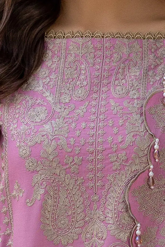 Embroidered Acrylic Suit with Embroidered Acrylic Dupatta BY GUL AHMED V02 – AP42008