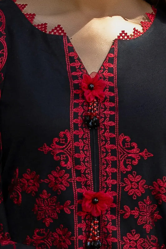 Embroidered Acrylic Suit with Embroidered Acrylic Dupatta BY GUL AHMED V02 – AP42013