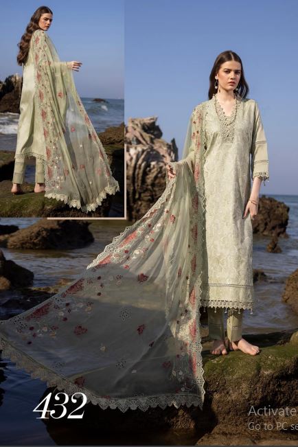 SHAISTA LAWN EMBROIDERED SUIT 432 PISTA