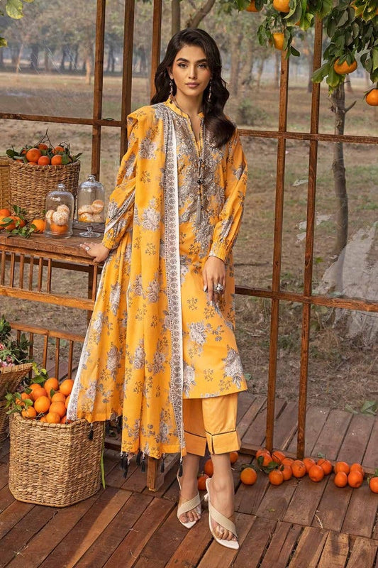 3PC Printed Embroidered Lawn Unstitched Suit CL-42090