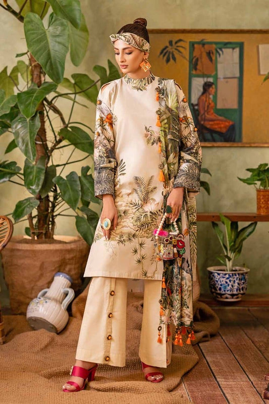 3PC Printed Lawn Unstitched Suit CL-42030