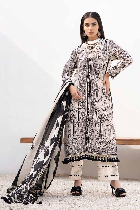 3PC Printed Lawn Unstitched Suit B-42008