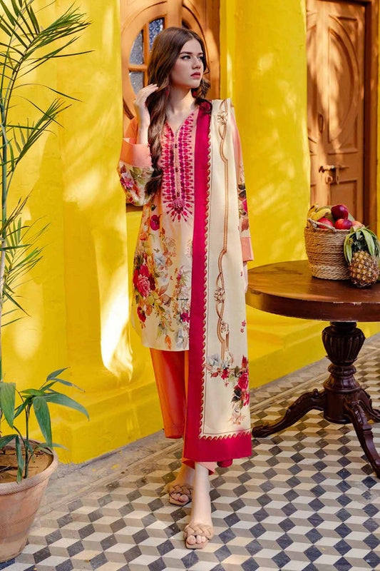 3PC Printed Lawn Unstitched Suit CL-42026 A