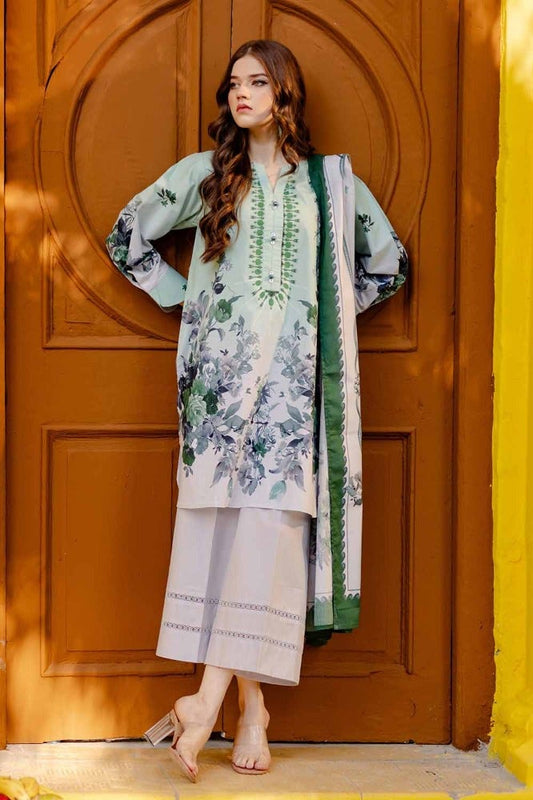 3PC Printed Lawn Unstitched Suit CL-42026 B