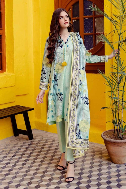 3PC Printed Lawn Unstitched Suit CL-42065 A