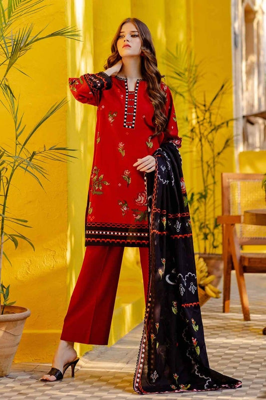 3PC Printed Lawn Unstitched Suit CL-42064 B