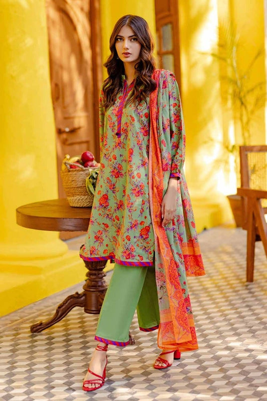 3PC Printed Lawn Unstitched Suit CL-42078