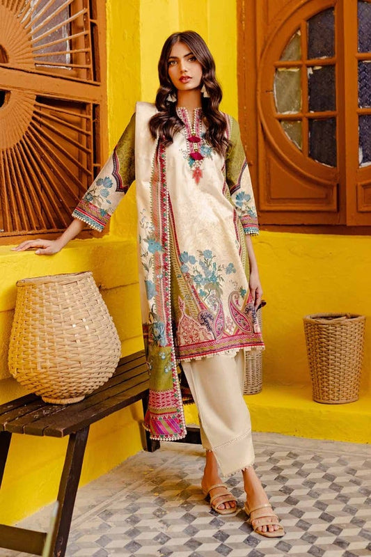 3PC Printed Lawn Unstitched Suit CL-42137