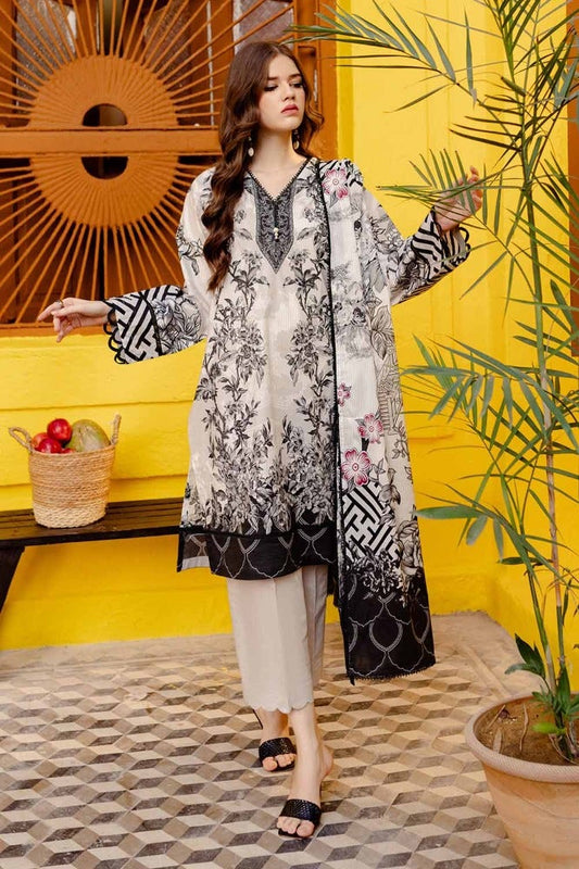 3PC Printed Lawn Unstitched Suit CL-42021 B