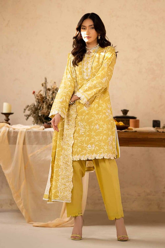 3PC Printed Embroidered Lawn Unstitched Suit with Printed Embroidered Dupatta CL-42040