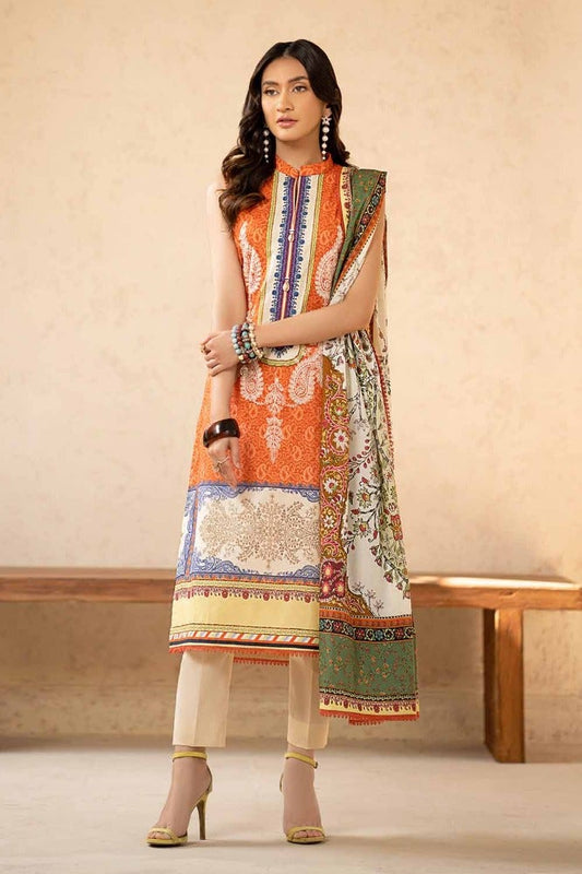 3PC Printed Embroidered Lawn Unstitched Suit CL-42092