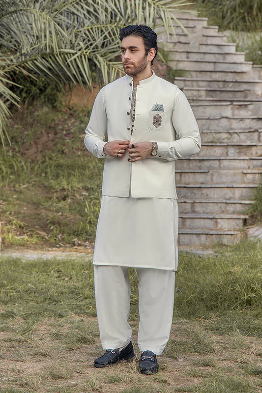 Suit + Waistcoat - Nosha Mian Collection By RIWAJ MEN’S WEAR - CM 1211