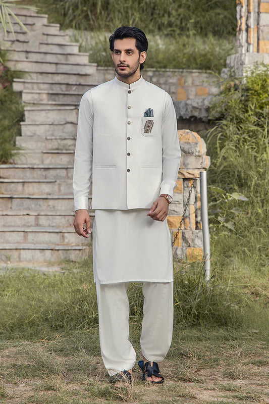 Suit + Waistcoat - Nosha Mian Collection By RIWAJ MEN’S WEAR - CM 1212