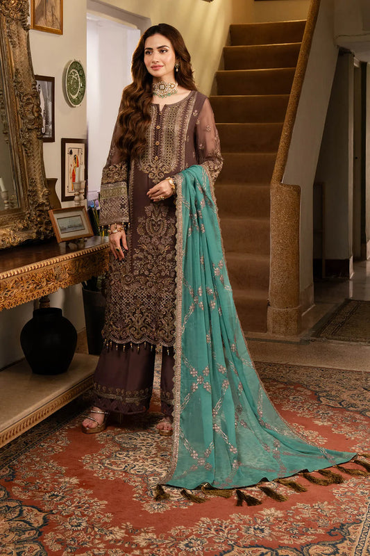 Khwab-NOOR JAHAN by IMROZIA Embroidered Premium Chiffon Unstitched 3Pc Suit I-199